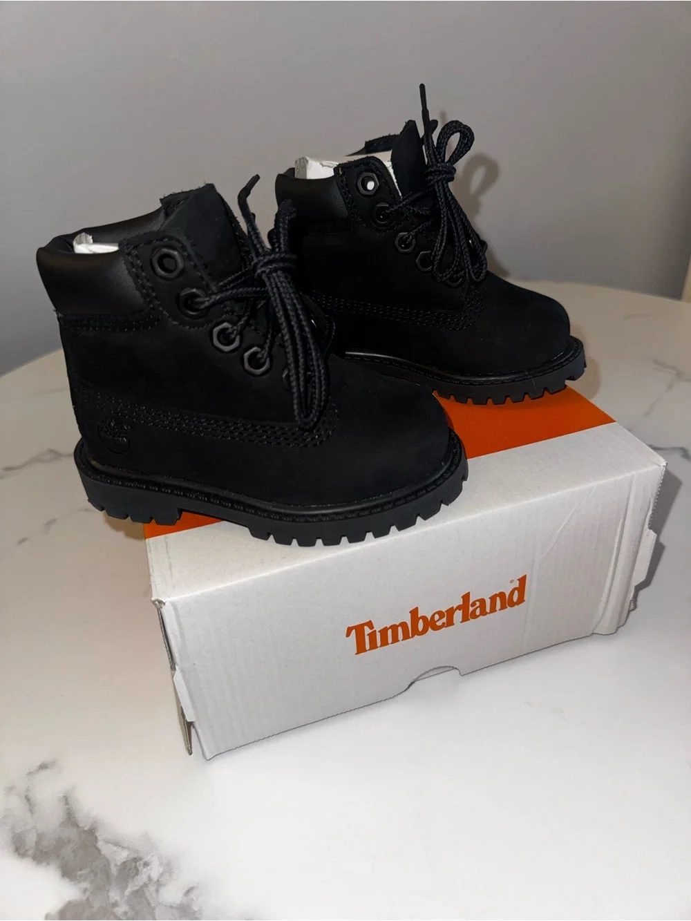 NEW Timberland Infant Black Lace-Up Ankle Boots